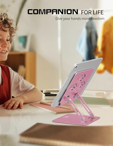 Tablet Stand for Desk, Fits All 4"-12" iPad, Pink, Pro Size