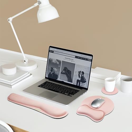 VAGAU Premium Keyboard Wrist Rest and Mouse Pad Wrist Support Pink