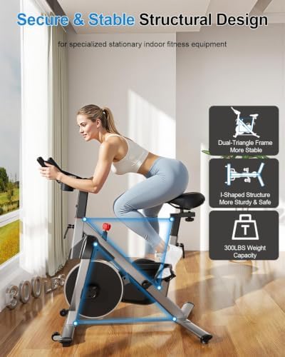 MJWW Stationary Bike, 32-Level Magnetic Exercise Bike 300lbs Max