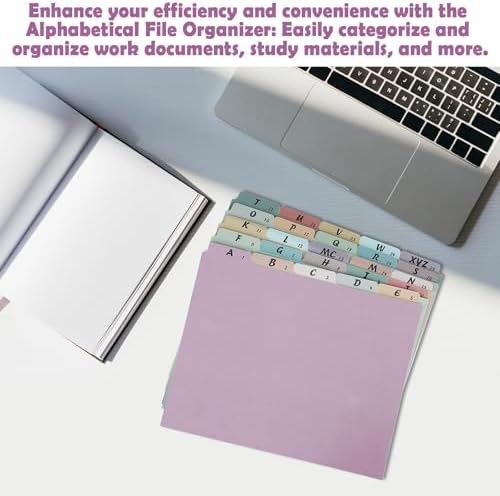 gisgfim 25 Alphabet File Guides, A‑Z Top‑Tab File Cabinet Dividers, Vintage