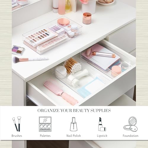 STORi SimpleSort 3-Piece Stackable Clear Drawer Organizer, 12" x 6" x 2"