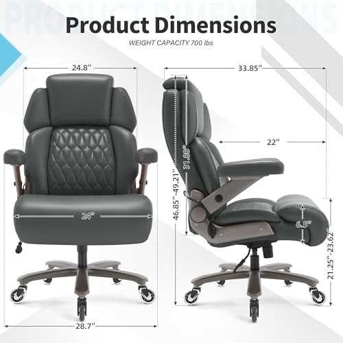 Big and Tall Office Chair 700lbs, Ergonomic High Back Computer Desk Chair