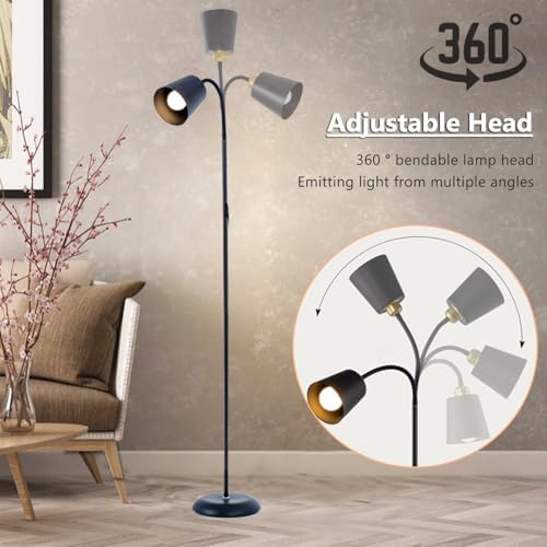 Floor Reading Lamp, Adjustable Height Bendable Short Standing Corner Lamps