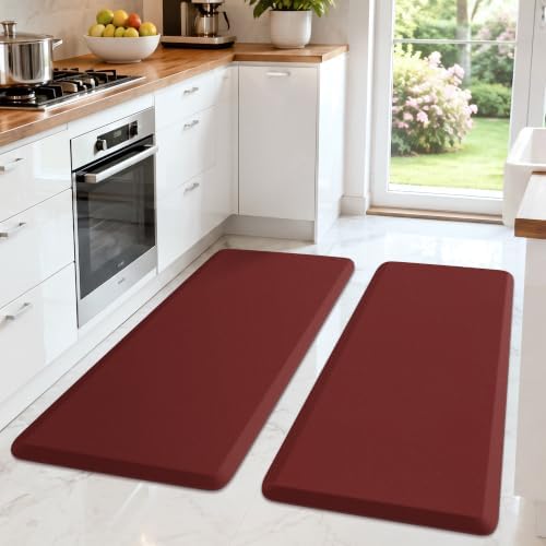 HappyTrends 2 PCS Kitchen Mat Cushioned Anti-Fatigue Floor Mat, Heavy Duty