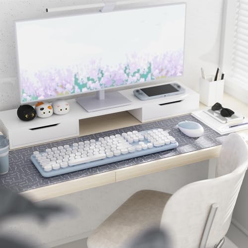 Colorful Wireless Keyboard and Mouse Combo Blue White