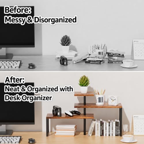 Corner Desk Shelf for Top of Desk Organizer Shelf, Countertop Organizer