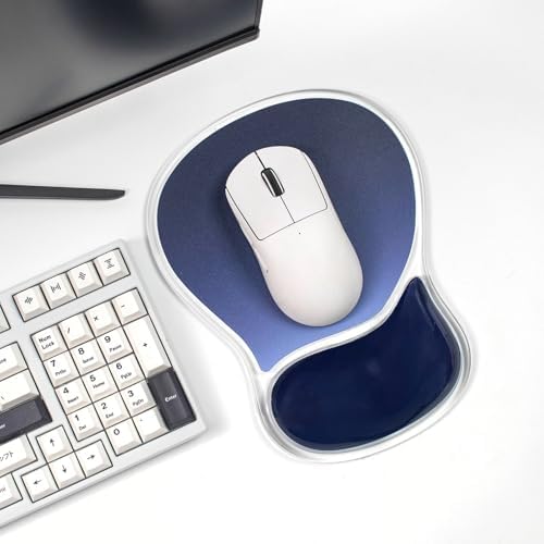 Gel Mouse Pad with Wrist Rest, Blue Ergonomic Mousepad Support Pain Relief