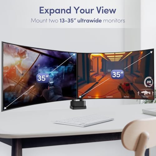 Heavy-Duty Dual Monitor Desk Mount for 17-35" Ultrawide Screens