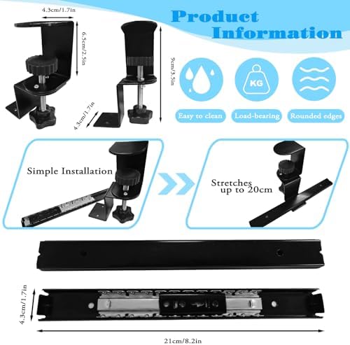 Sliding Keyboard Tray Under Desk Slide, 45°Swivel Keyboard Tray Keyboard Holder for Desk Pull Out Keyboard Drawer Under Desk Keyboard Tray Slide Out Clamp on Desk Shelf (Modern)
