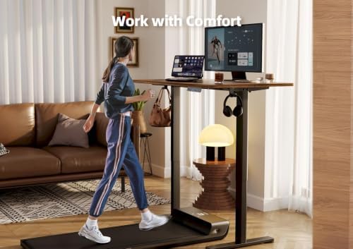 YDN 35 x 20 Inch Rustic Brown Electric Standing Desk