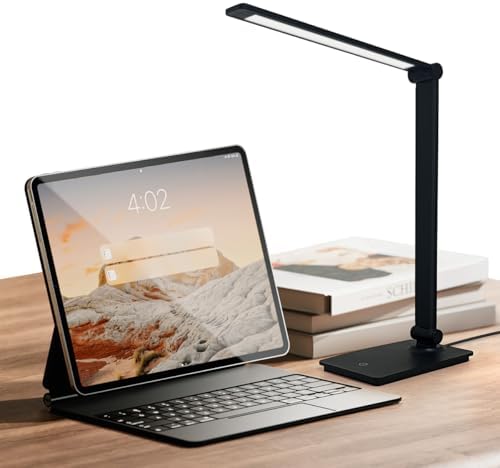 LUJOLUMIN Foldable LED Desk Lamp, 700LM Eye-Caring Light with USB Cable
