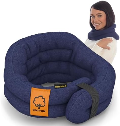 SunnyBay Hands-Free Heating Pad, Neck and Shoulder, 26 inch, Cotton Navy