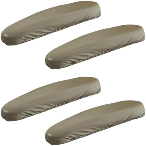 Office Chair Arm Covers Leather Office Removable Armrest Covering Stretch Water Resistant Chair Seat Hand Rest Protector for Computer Desk Chairs 2 Pair Khaki