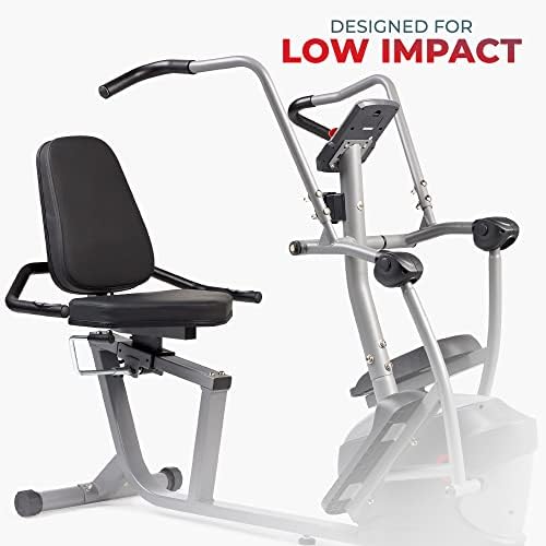 Sunny Health & Fitness Smart Recumbent Cross Trainer with Arm Exerciser