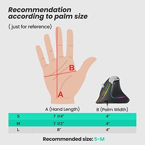 Nulea Ergonomic Vertical Mouse Wired with 11 RGB Backlight and 6 Buttons