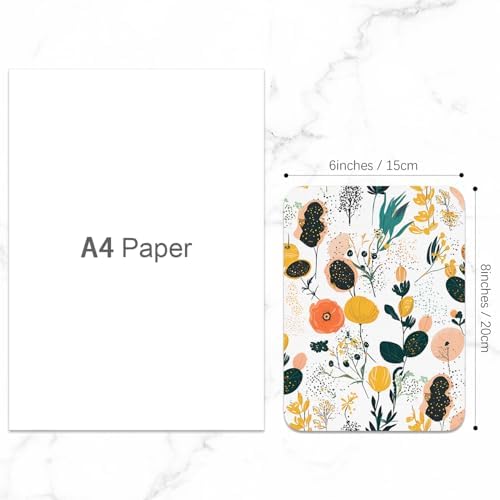 Small Mouse Pad, Mini Mouse Pad 6 x 8 Inch, Thick Rubber Waterproof Mouse Mat, Cute Mousepad for Women Men Wireless Mouse Laptops Home Office, Flower Seamless Pattern