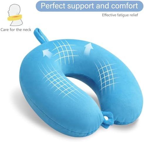 Travel Pillow, Memory Foam Airplane Pillow, Lake Blue