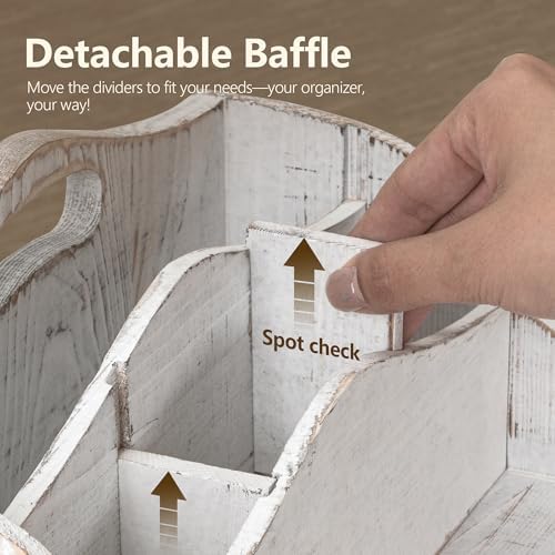 Rebee Vision Mail Organizer for Desk with Drawer for Room Decor, Whitewash