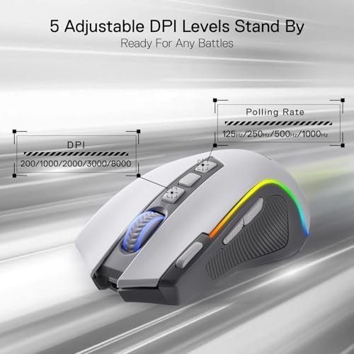 Redragon M612 Wireless RGB Optical Gaming Mouse 8000 DPI Remapping Keys