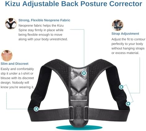 Kizu Spine Posture Corrector for Women and Men, Upper Back Brace Support
