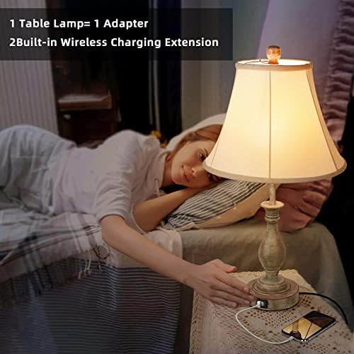 LALISU Farmhouse Table Lamp Touch Control 3-Way Table Lamp with USB Charge