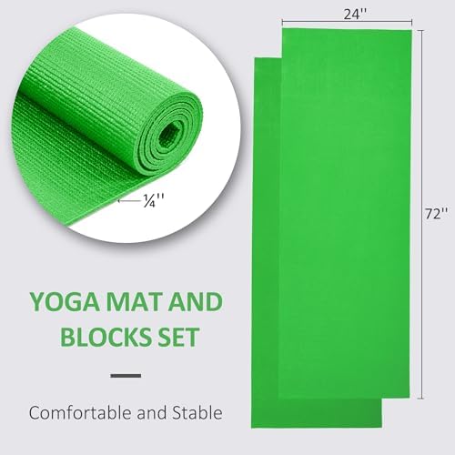 Fitvids All Purpose Thick High Density No Tear Exercise Yoga Mat with Strap & Lightweight Features for Indoor & Outdoor Use