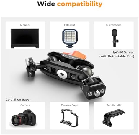 K&F CONCEPT Magic Arm, Multi-Function Double Ball Head with Cold Shoe