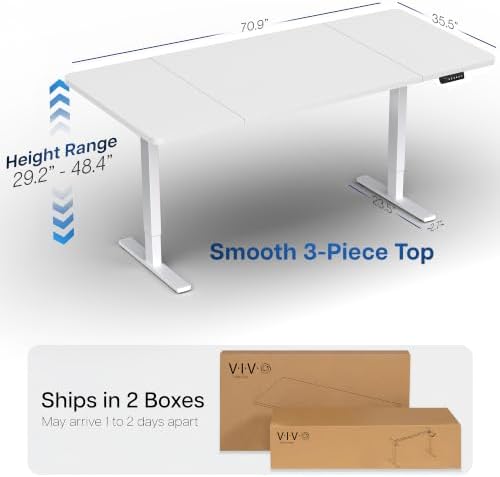 VIVO White 71 x 36 in Standing Desk, DESK-KIT-1W7W-36