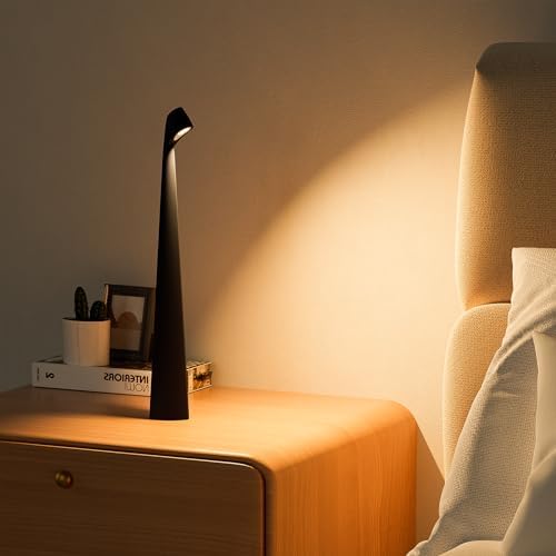HAPYGI Cordless Rechargeable Reading Metal Table Lamp, 3-Level Brightness