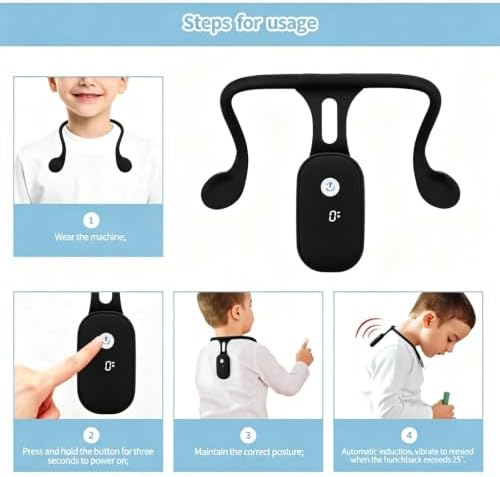 Intelligent Posture Corrector and Trainer for Back, Hanging Neck Trainer Rechargeable Silicone Automatic Induction Smart Posture Corrector for Women Men,Neck Back Brace