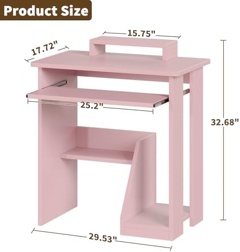 ALISENED 30 Inch Computer Desk, with Keyboard Tray & Monitor Stand