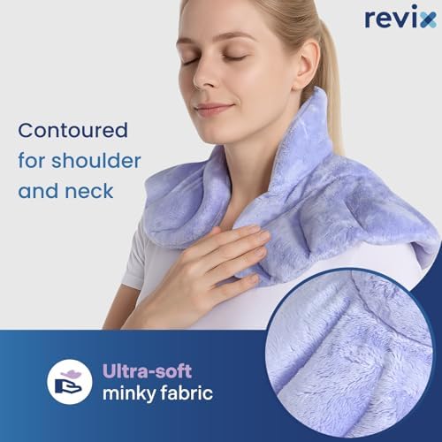 REVIX Microwave Heating Pads for Neck Shoulder & Back, Moist Heat, Purple