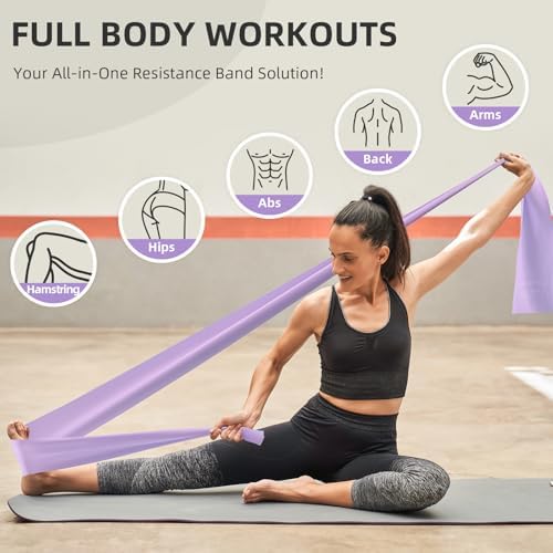 Stretch Bands for Exercise, Resistance Bands for Working Out, Exercise Bands for Physical Therapy, Pilates, Rehab, Stretch, Strength Training and Yoga Starter Set