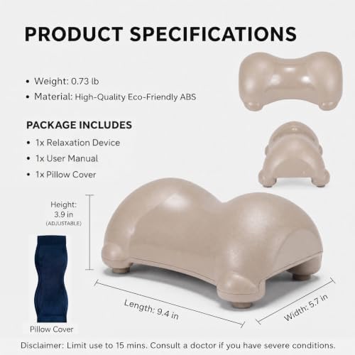 Cervical Neck Support Pillow for Neck Pain Relief, Neck Stretcher Exerciser, Ergonomic Traction Device for Neck Hump Corrector and Shoulder Relaxer, Apricot (Apricot)