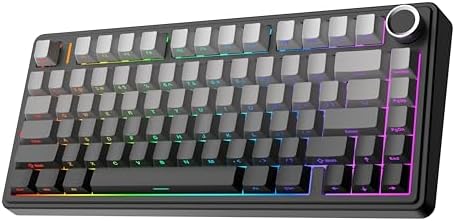 EPOMAKER x Aula F75 Gasket Mechanical Keyboard, 75% Wireless Hot Swappable Gaming Keyboard with Five-Layer Padding&Knob, BT/2.4GHz/USB-C, RGB (Black Gradient, LEOBOG Reaper Switch)