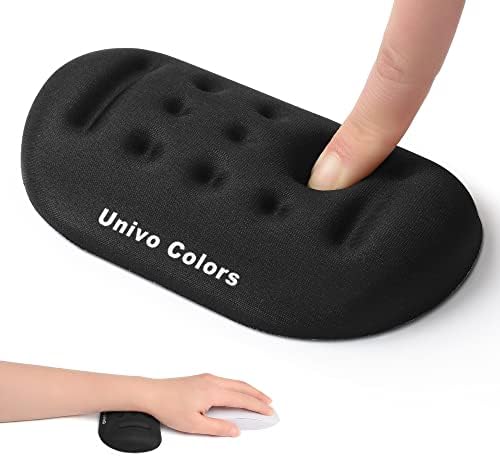 Univo Colors Black Superfine Memory Foam Wrist Rest Soft Gel Ergonomic Mouse Pad Wrist Support for Mouse, Gaming, Computer, Laptop, Office