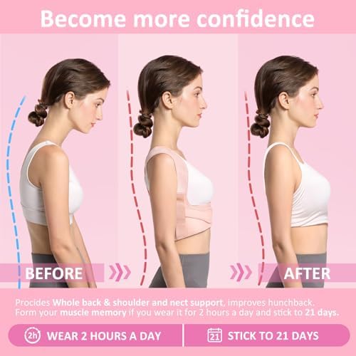 Back Posture Corrector for Women - Adjustable Lightweight Back Brace Posture Corrector Bras for Neck Shoulder Upper Back - Invisilite Hunchback Slouching Under Clothes (Large)