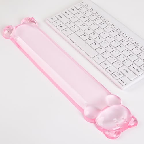 Clear Gel Keyboard Wrist Rest, Pink Bear-Shape Wrist Rest