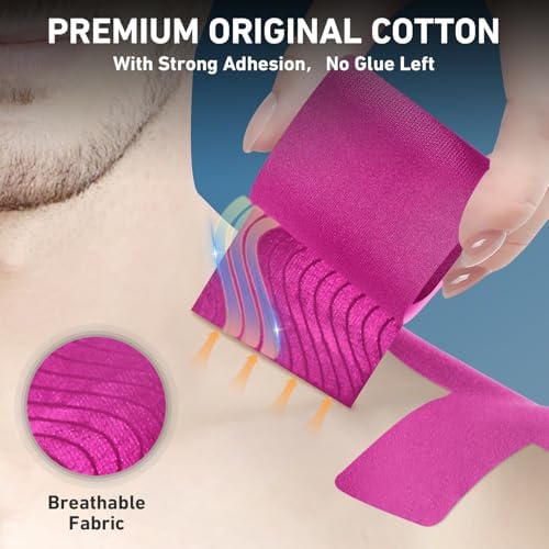 KTQUICK Precut Kinesiology Tape for Shoulder, 12 PCS, 20% Stronger Adhesive