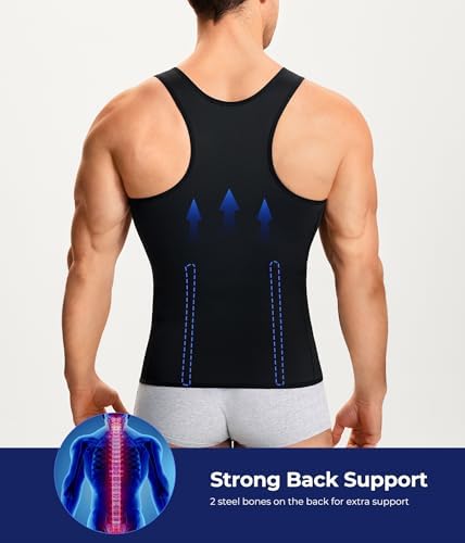 TAILONG Men Compression Shirt for Body Slimming Tank Top Shaper Tight Undershirt Tummy Control Girdle