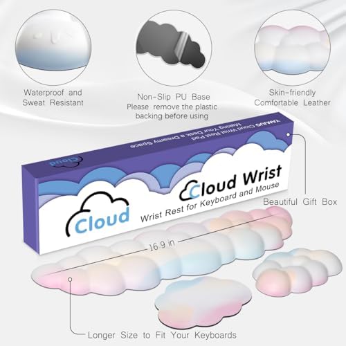 4 in 1 Ergonomic Leather Cloud Wrist Rest Keyboard and Mouse Pad & Coaster