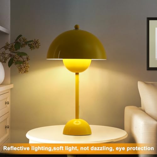 Creative Mid-Century Modern Bud Table Lamp for Home&Office, Lemon Yellow