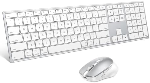 OMOTON Wireless Keyboard and Mouse Combo for Mac, Full-Size Metal Frame