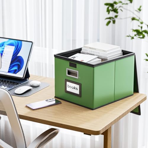 File Organizer Box with Lids, Collapsible File Folder Organizer