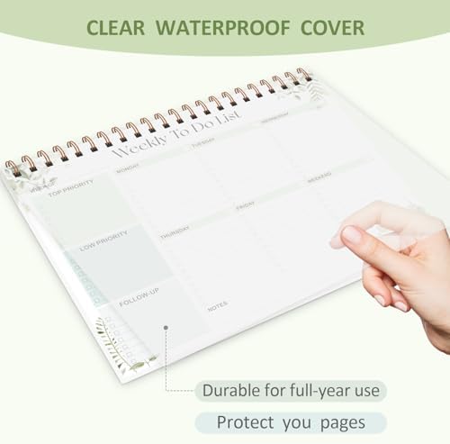 Weekly To Do List Notepad, 52 Sheets, Undated Weekly Planner, Letter Size