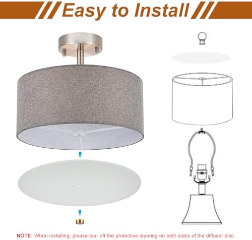 PATIKIL Lampshade Diffuser, 9.5" Diameter with 3/8" Center Hole Round Diffuser 1.7mm Thick for Drum Lampshades Pendants Light Fits 10-12" Openings, Translucent White