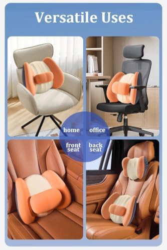 Car Lumbar Support Pillow Back Cushion with Vibration Massage & Heat