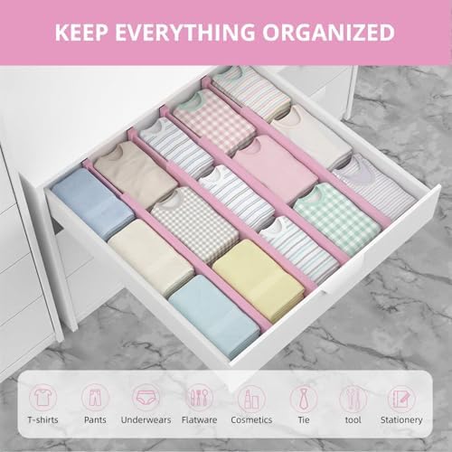 ANTOWIN Expandable Bamboo Drawer Dividers, Fits 17.6-21.6" Drawers