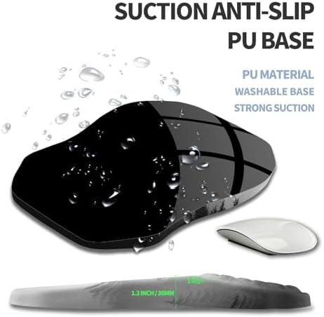 Ergonomic Raised Mouse Pad Wrist Support with Bilateral Slope Memory Foam Mousepad for Wrist Rest and Carpal Tunnel Pain Relief 11.8x7.9〃Forest