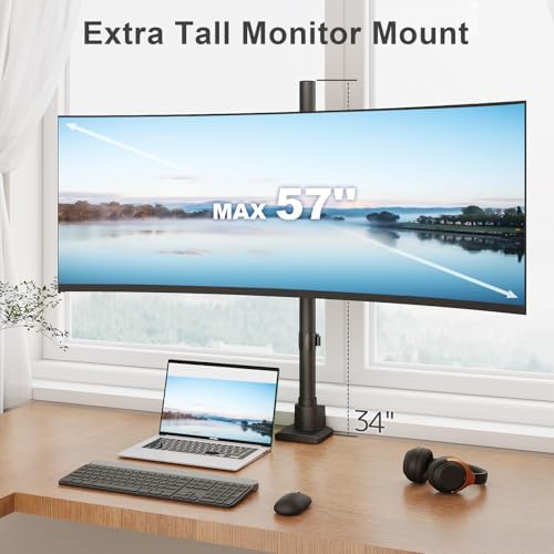 24-57'' Ultrawide Monitor Desk Mount, Extra Tall Aluminum Monitor Arm